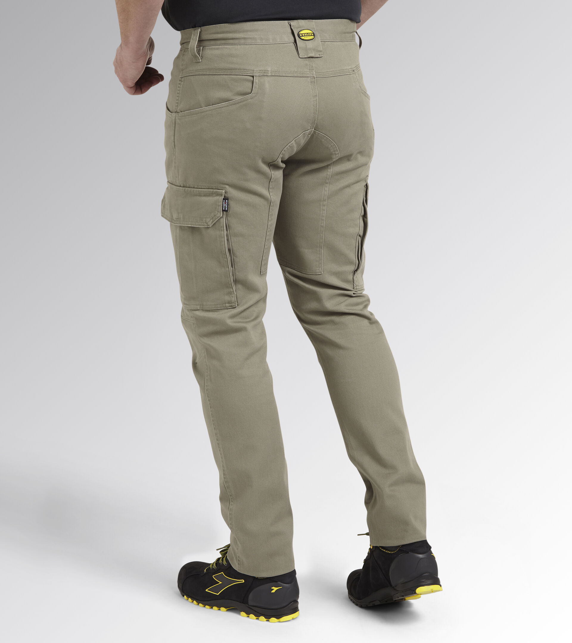 Stone Twill Pocket Detail High Waist Cargo Pants