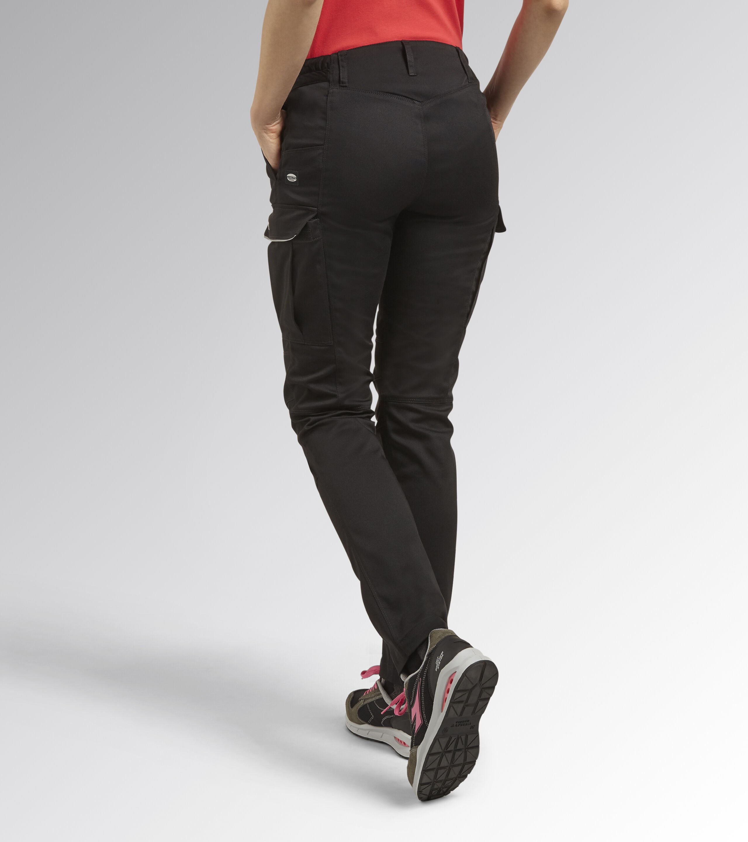 Black ladies trousers with elastic waistband regular fit - Color: Black |  Size: 36