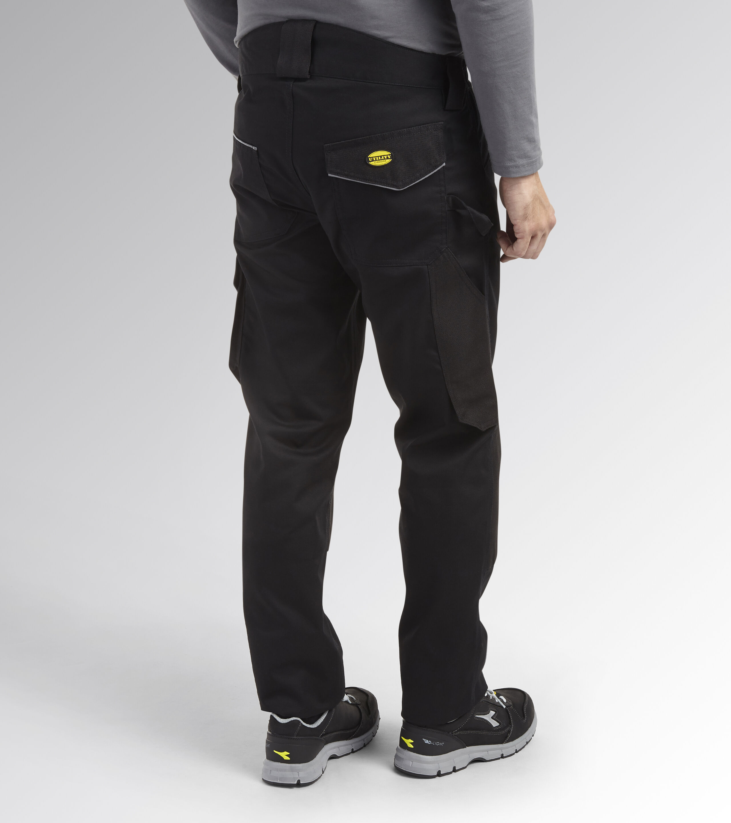 Black tapered cheap work trousers