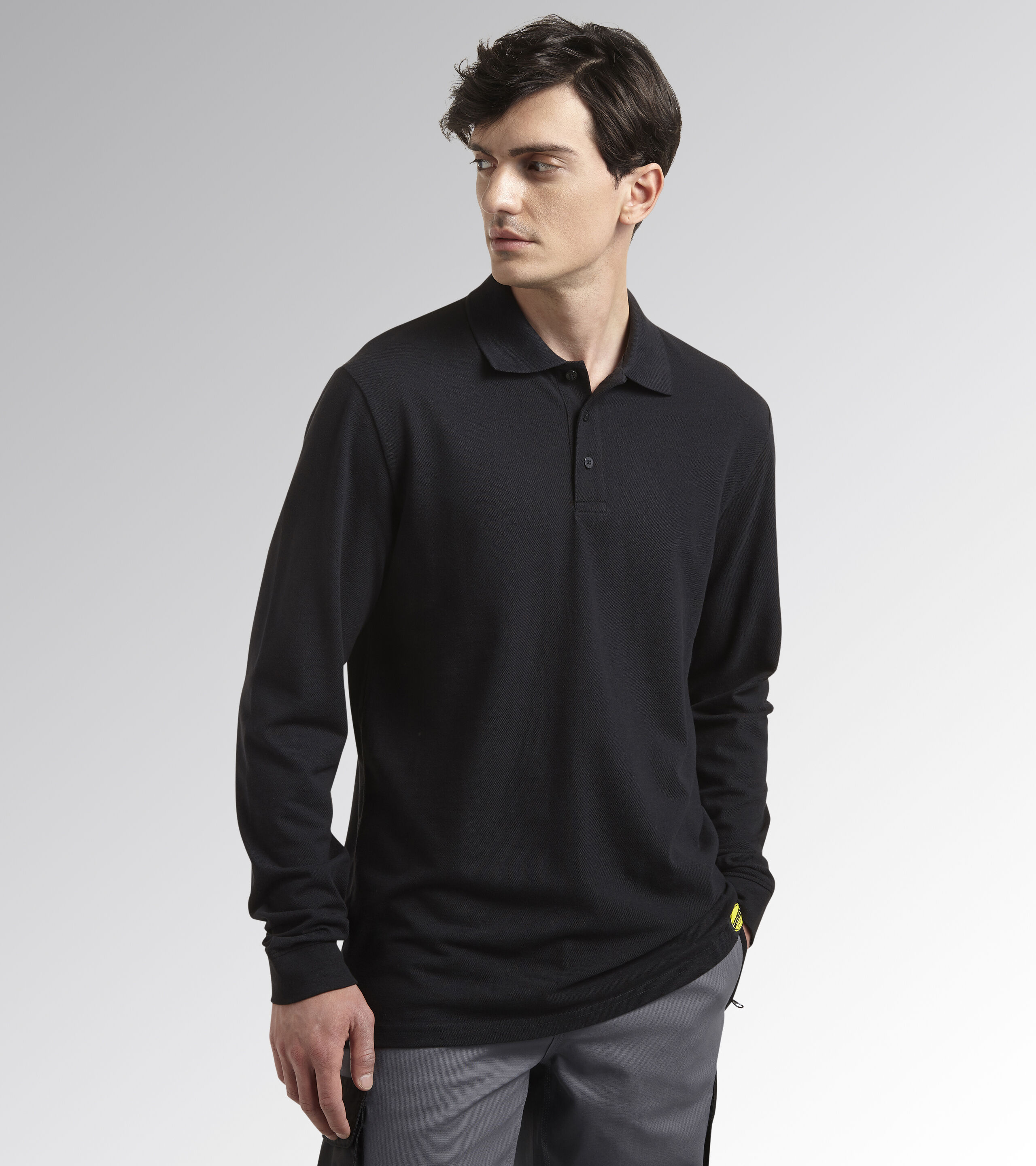 mens black cotton roll neck