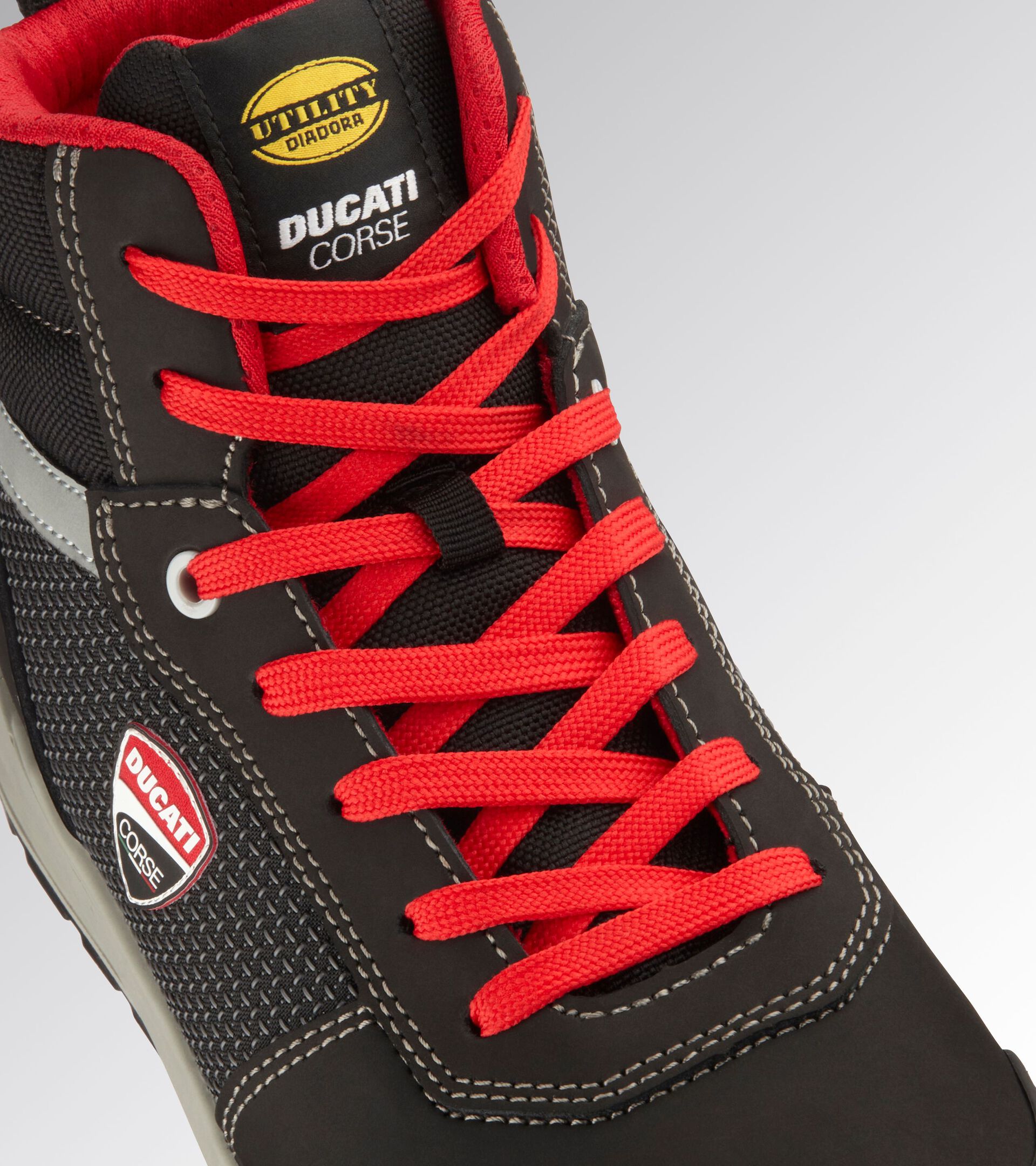 Hoher Arbeitsschuh - Diadora Utility x Ducati Corse SPEEDY RACE MID S3S FO SR SC MET FREE SCHWARZ/FUNGUS - Utility