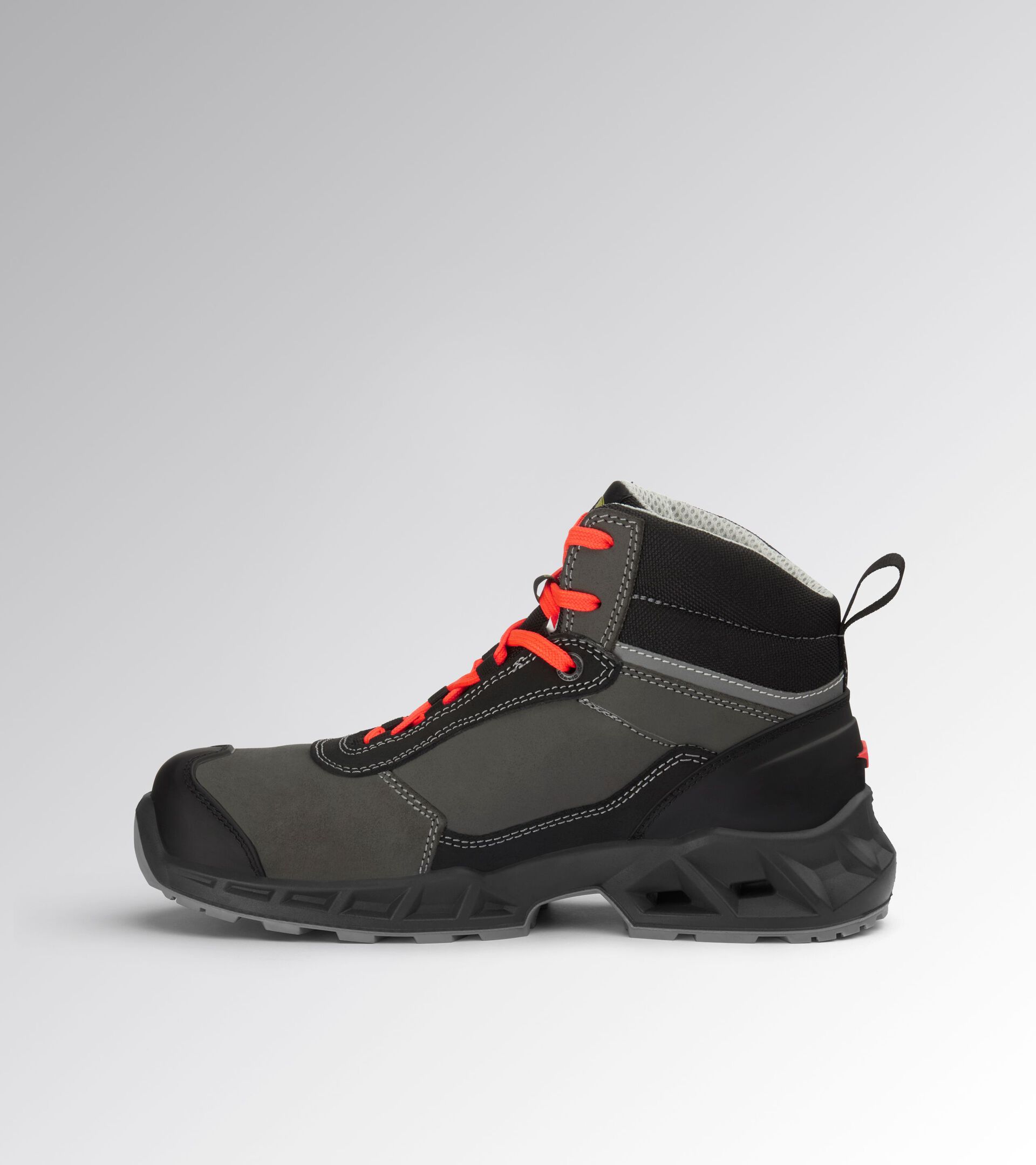 High safety shoe SHARK STA IMP LEAT MID S3S FO SR SC ESD BLACK/RED FLUO - Utility