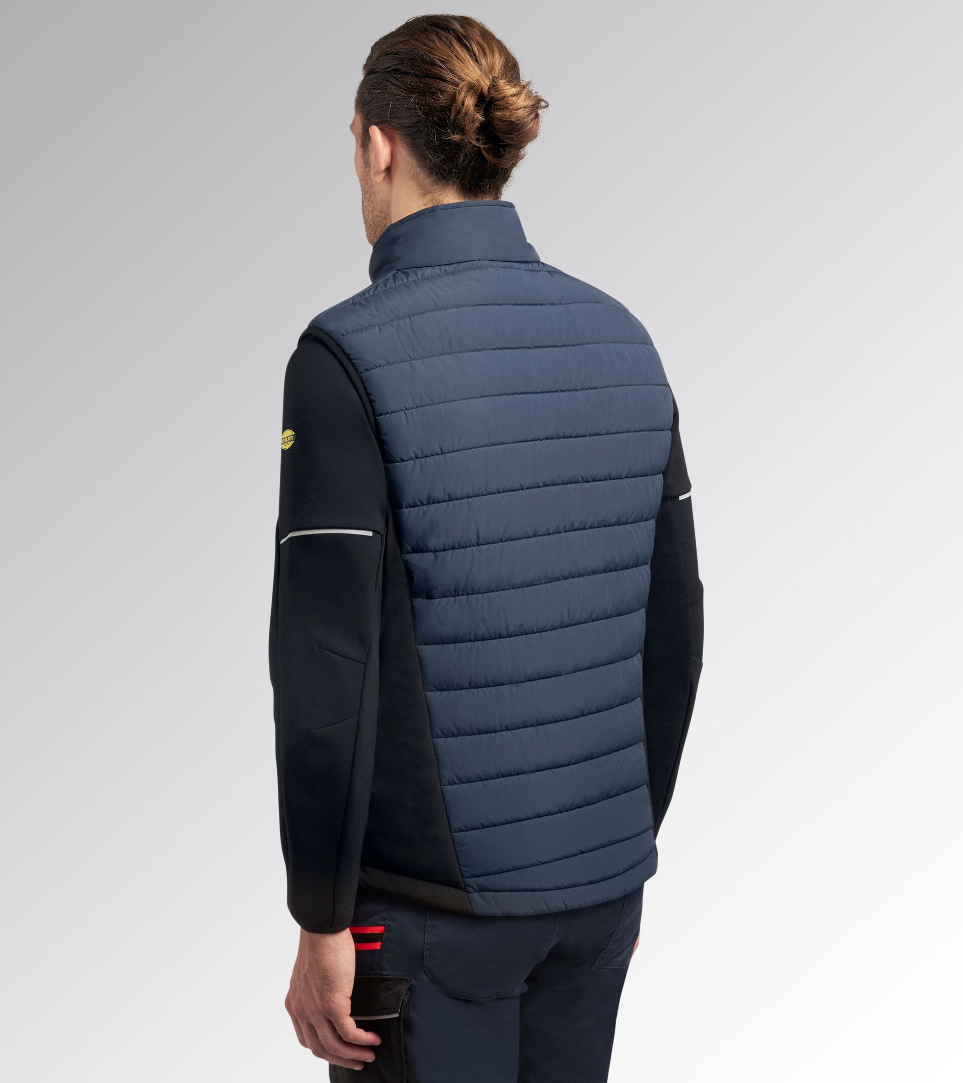 Work gilet PADDED VEST OSLO HYBRID BLACK/BLUE DENIM - Utility